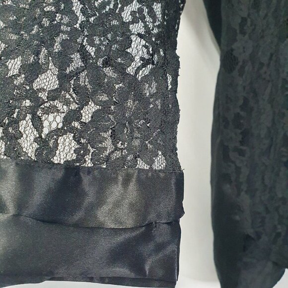 Vintage Victoria Secret Gold Tag Sheer Lace Front Long Sleeve Dress M/L - Picture 4 of 10